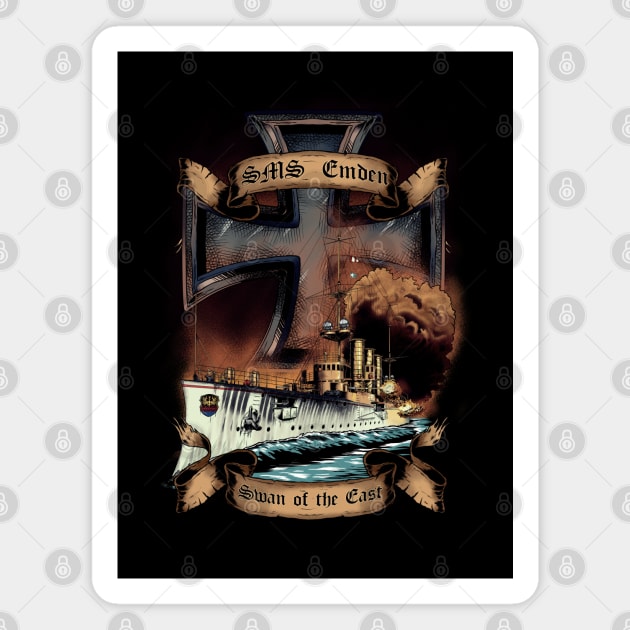 SMS Emden - Swan Of The East - World War I Light Cruiser Magnet by Styr Designs